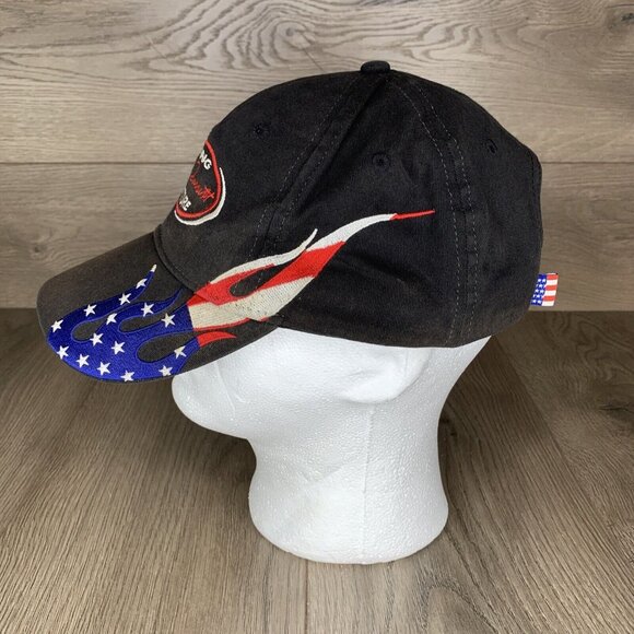 Dale Jarrett Racing Cap Hat Otto Collection Adjustable Black Patriotic Flames - Picture 4 of 11